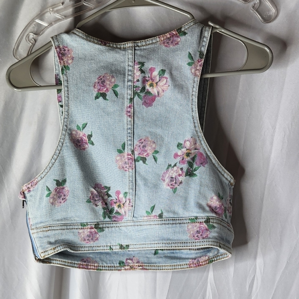 Women's XXL Wild Fable Tops Wild Fable Women’s Cropped Denim Vest - Size XXL - Picture 5 of 16